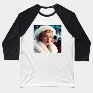 White Christmas blonde woman Baseball T-Shirt